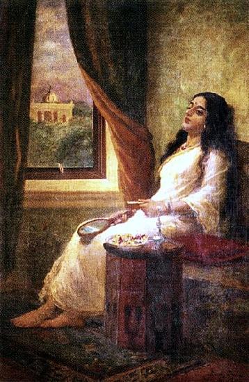 In Contemplation, Raja Ravi Varma